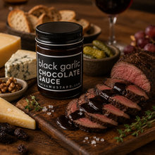 black garlic CHOCOLATE SAUCE - salt + MUSTARD