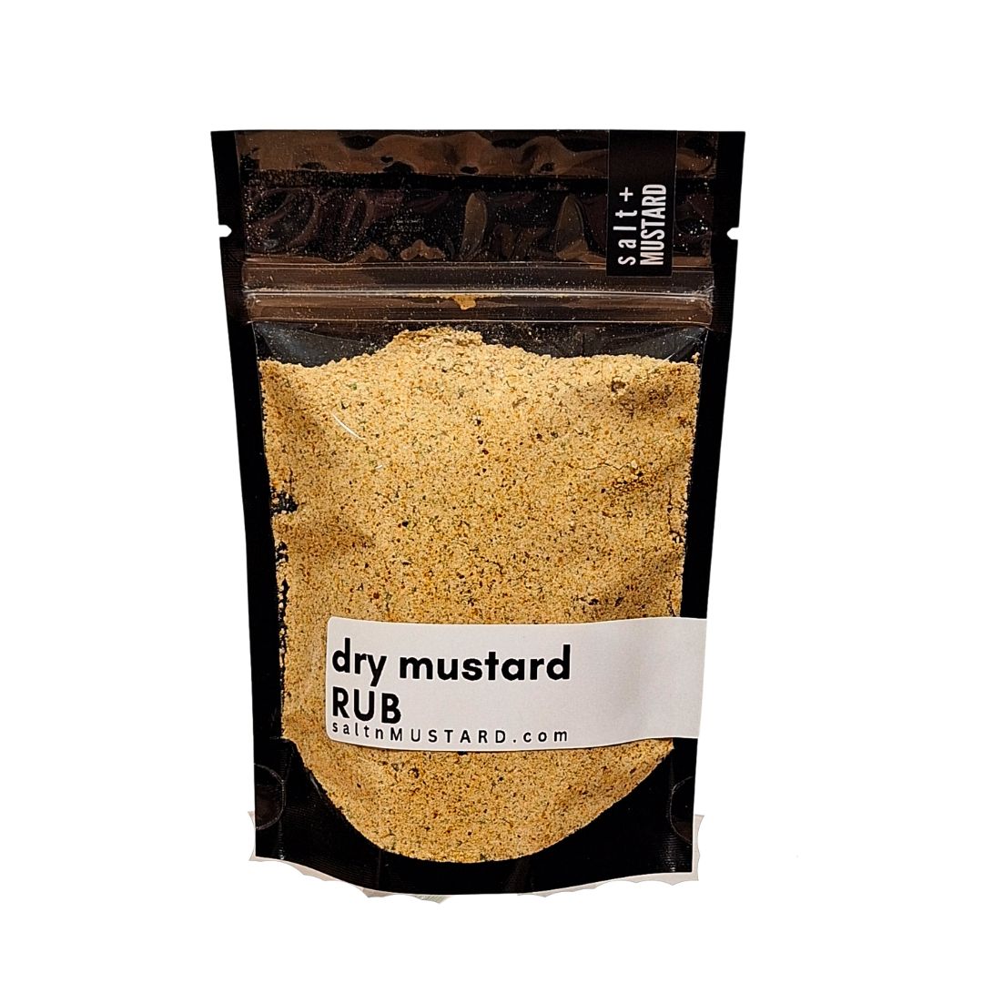 dry mustard RUB - salt + MUSTARD