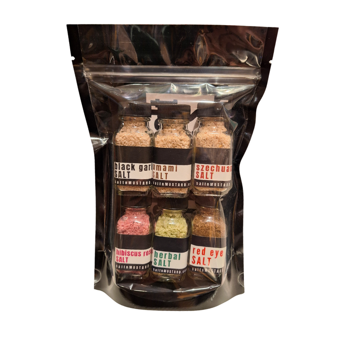 Discover the Ultimate Finishing Salt 6-Pack  Gourmet Artisanal Salts for Every Dish - salt + MUSTARD