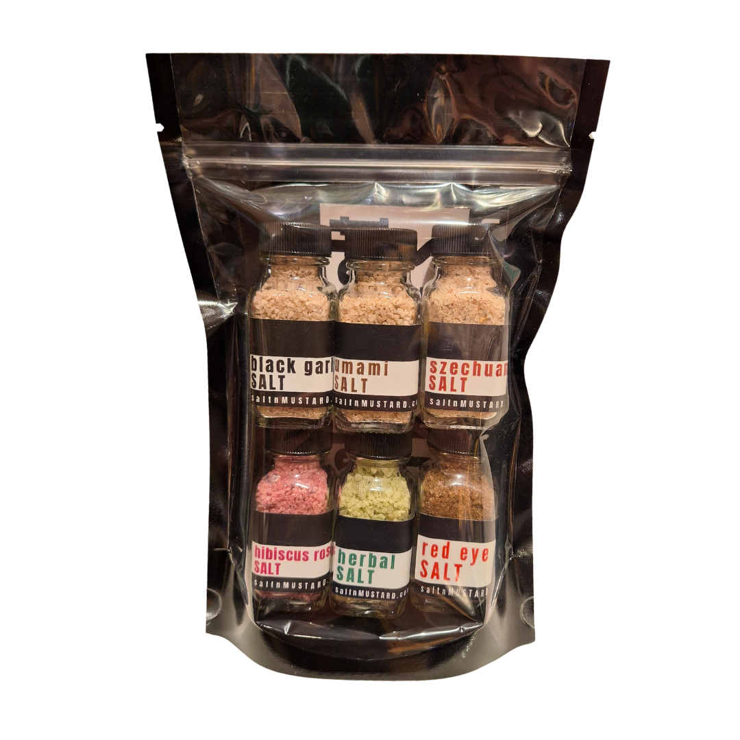 Discover the Ultimate Finishing Salt 6-Pack  Gourmet Artisanal Salts for Every Dish - salt + MUSTARD