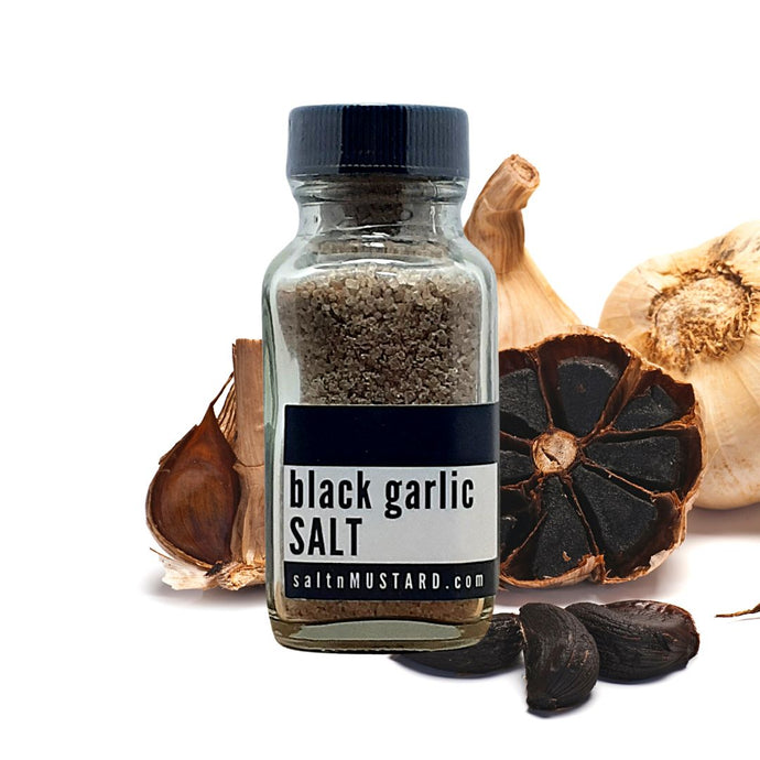 black garlic  SALT - salt + MUSTARD
